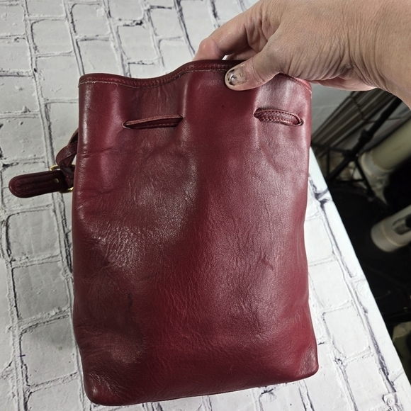 Vtg Coach red leather legacy drawstring bucket bag purse adr 9966 - Picture 4 of 12